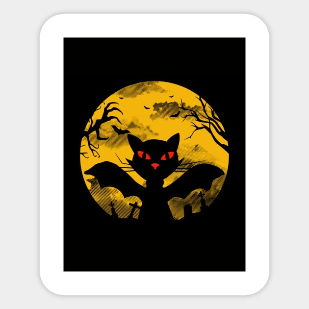 Halloween Cat Sticker by Ajith Shop